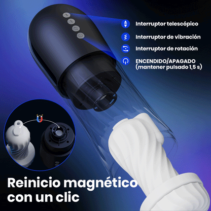 【Envío gratis】Taza de avión cohete, rotación de 3 frecuencias, vibración de 5 frecuencias + telescópica, calentada
