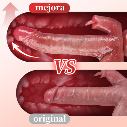 Consolador realista con efecto de calentamiento, empuje y balanceo mejorado de 26,5 cm más largo