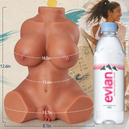 JASMIN - 5.5 libras (2.5 kg) - Canales dobles: apretado y provocador - Fácil agarre y almacenamiento - Torso realista de chica fitness pequeña y soleada - Masturbador masculino