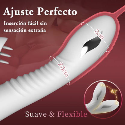 Vibrador punto G con función de calefacción y función de lamer el clítoris, juguete sexual para mujeres