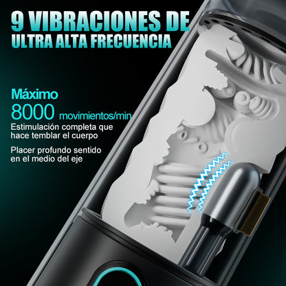 Bliss - Masturbador Eléctrico 9 Modos de Succión & Vibración Potente Funda Ancha 2,8x