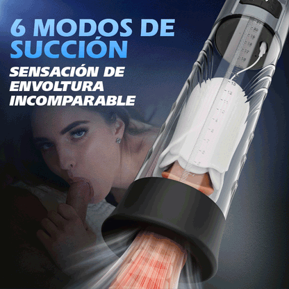 Bomba de vacío para pene con 10 vibraciones y 6 succiones, extensor de pene masculino