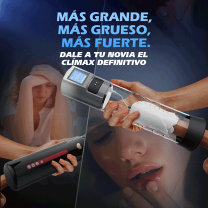 Bomba de vacío para pene con 10 vibraciones y 6 succiones, extensor de pene masculino
