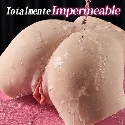 Sienna - Juguete sexual masculino realista con empuje y vibración, totalmente impermeable, con masturbador de TPE suave