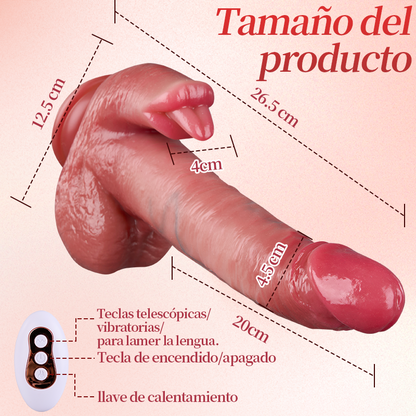 Consolador realista con efecto de calentamiento, empuje y balanceo mejorado de 26,5 cm más largo