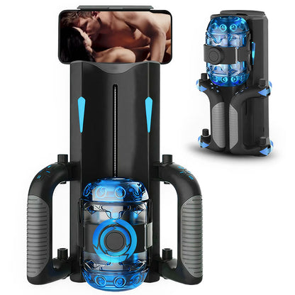 Venom - Carrera Larga 12 cm & 700 Golpes/Min, Telescópico, Estrechez Ajustable, Soporte para Teléfono, Masturbador Automático Masculino