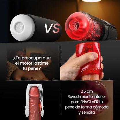 Scarlet - 360° Lengüeteo de Lengua Realista Manga Gruesa con 7 Modos de Succión Masturbador Oral