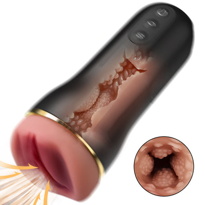 【¡Envío gratis por tiempo limitado!】Captain - 5 Chupar 10 Vibrador Vagina Simulada Entrada Masturbación Masculina Copas