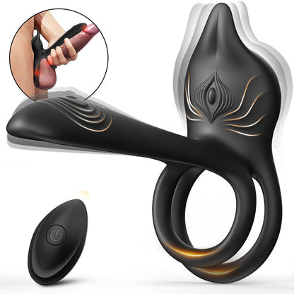 Vibrador de anillo de pene 3 en 1, estimulador de clítoris y punto G de 10 vibraciones, vibrador de pareja de erección