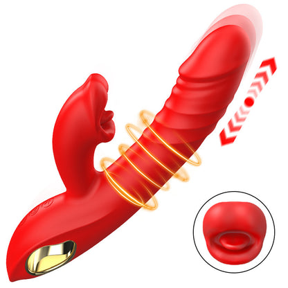 Vibrador de punto G 4 en 1, estimulación del clítoris mediante mordedura de labios, juguetes sexuales para mujeres y parejas