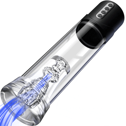 【HET】 Turbomotorer 2 I 1 elektrisk onanist och penispump 6 suglägen mattsvart textur YINGJUE