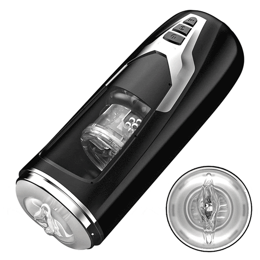 Black Knight Masturbadores Telescópicos Automáticos + Motor Extremo Rotativo