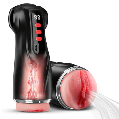 【Oferta relámpago: 30% DTO】Daphne - Bomba para Pene con 3 Mangas Intercambiables, Coño de Bolsillo, 9 Modos de Succión y 9 Vibraciones, Masturbador Masculino