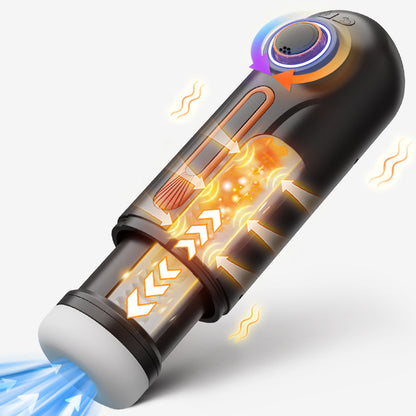 【Uppvärmningsbar】 Alien 5 i 1 Masturbator 10 Vibrationer 4 Sugar Thrust+Vibrate+Sug+Voice+Heat