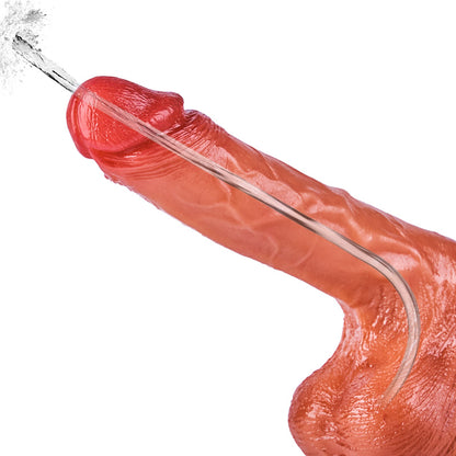 Pene realista con simulación de eyaculación, vibración de 10 frecuencias y ventosa.