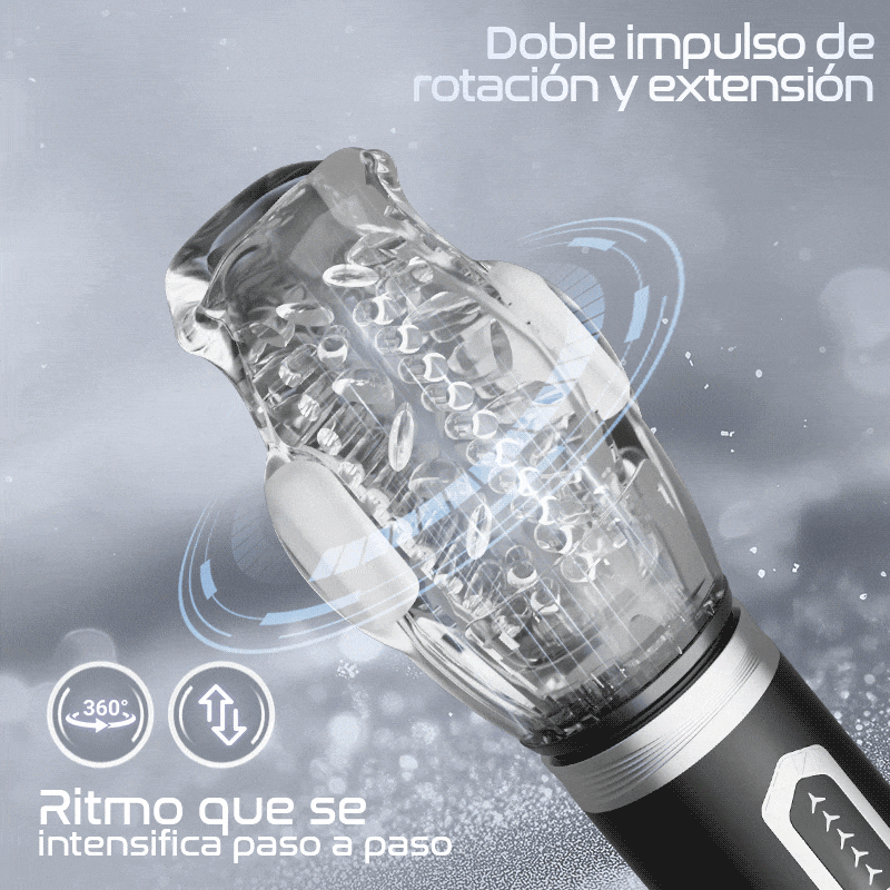 Amber - 7 Vibrador 5 empujones giratorios Mamadas Masturbador