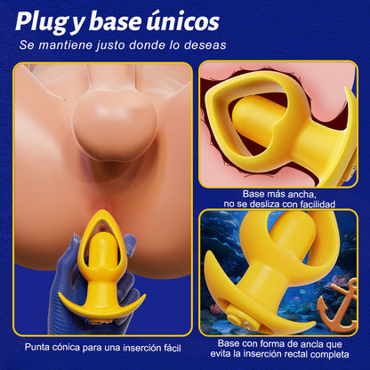 SeekHeart Plug anal portátil de silicona con vibración, recargable por USB