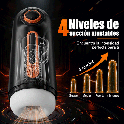 Alien - 5 en 1 Masturbador  10 Vibraciones 4  Chupadas  Empujar+Vibrar+Chupar+Voz+Calor
