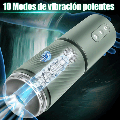 Abyss - Bomba de vacío para pene con 10 succiones y 10 vibraciones - Bomba de agrandamiento - Masturbador masculino