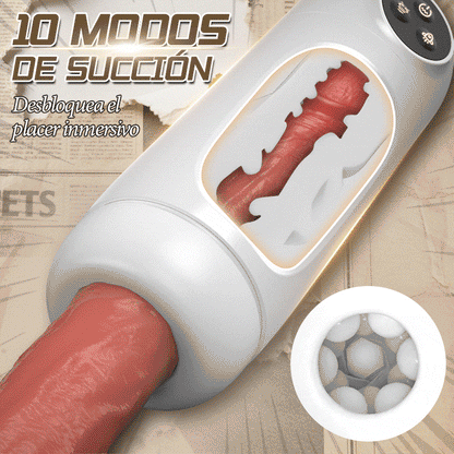 Skyline - Masturbador masculino con 10 vibraciones de succión, activación con un solo botón, masaje multipunto controlado por aplicación