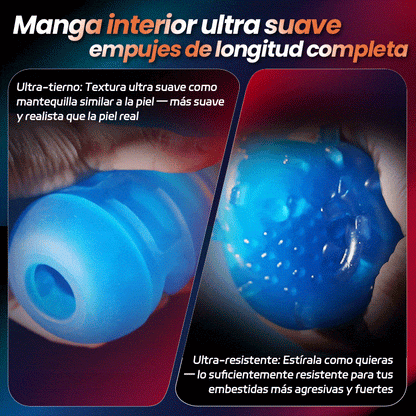 Venom - Carrera Larga 12 cm & 700 Golpes/Min, Telescópico, Estrechez Ajustable, Soporte para Teléfono, Masturbador Automático Masculino