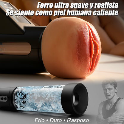 Ravish - Manga similar a la carne, succión de larga duración, guía clara, masturbador automático masculino