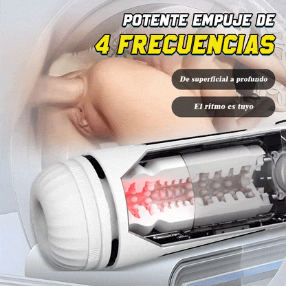 Copa de masturbación para hombre con 4 modos de estiramiento y función de calentamiento con funda ajustable para el polvo