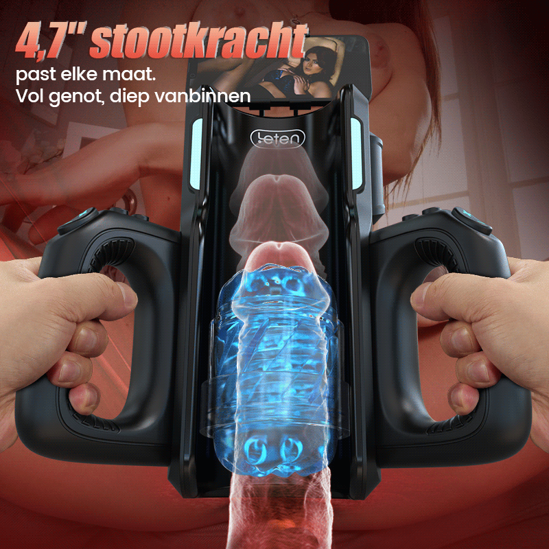 【Envío gratis】LETEN 10 Potente masturbador con motor de alta velocidad y soporte para teléfono