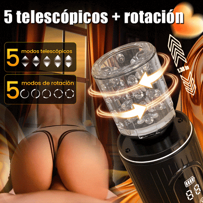 【Envío gratis】Aisia-4 Succión 5 Empujes Giratorio 3 en 1 Stroker de sexo oral