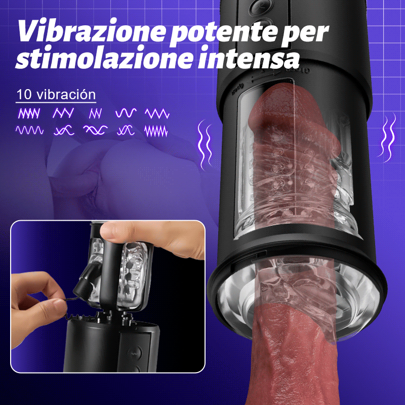 【New】Eder 5 Suck 5 Telescopic 10 Vibrator Oral Sex Masturbation Cup