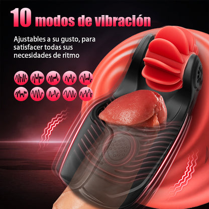 Entrenador masturbador Tornado de 10 golpecitos y vibración  10 rotaciones