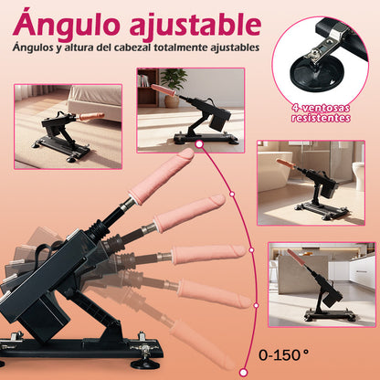 Azax - Placer supremo con la máquina sexual mejor valorada - 7 accesorios, empuje automático, amor anal