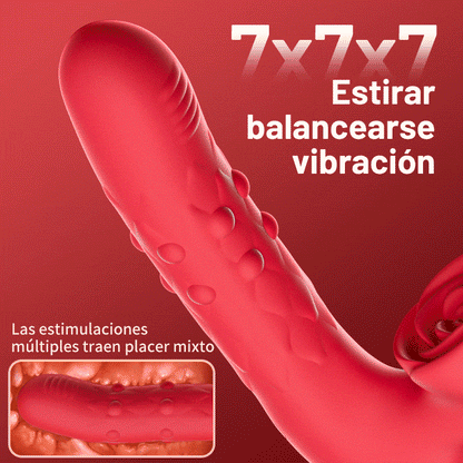 SeekHeart - 7 vibrador g -spot estimulante con clítoris rosado que empuja