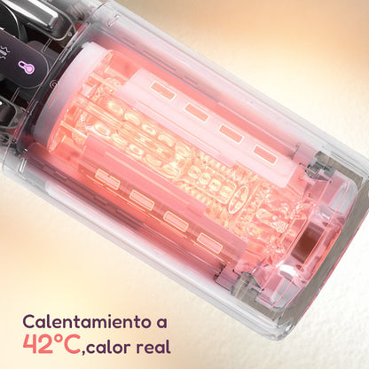 Vibedry - Masturbador calentable para hombres, 7 niveles telescópicos, 5 modos de vibración, controlado por aplicación, multifuncional