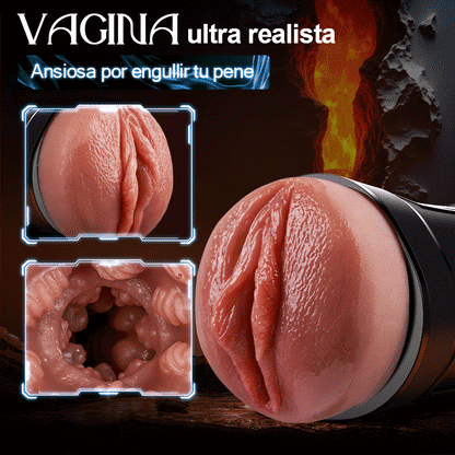 Challenger - 10 Vibraciones, 5 Succiones, Vagina Ultra-Realista, Masturbador Simulado