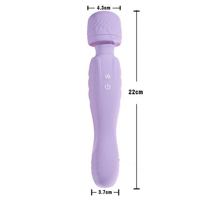 Vibrador de pezón y clítoris con doble cabezal AV Stick morado