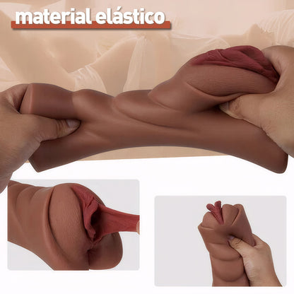 Vagina de bolsillo realista, material suave y duradero, vagina texturizada realista y ano estrecho, agujeros 2 en 1