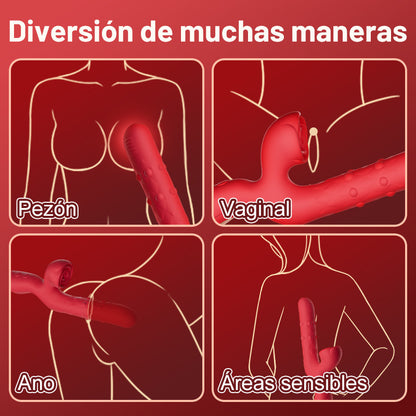 SeekHeart - 7 vibrador g -spot estimulante con clítoris rosado que empuja