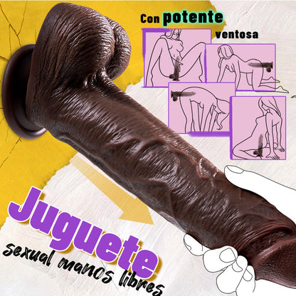 Outrider Dildo Realista Vibrador y de Empuje, Grueso y Largo 10,75 pulgadas