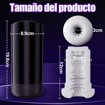 Lightspeed-7 tipos de extensión y 7 tipos de rotación. Soporte con ventosa. Interior magnético. Masturbador masculino 4 en 1
