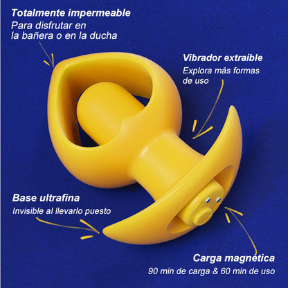 SeekHeart Plug anal portátil de silicona con vibración, recargable por USB