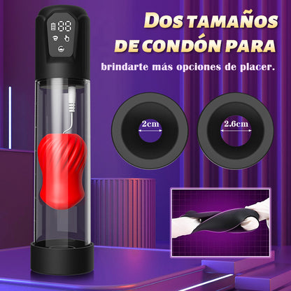Potente bomba de succión para pene, succión de 5 frecuencias, vibración de 7 frecuencias, con 2 condones