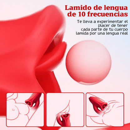 【Envío en 24 horas】Vibrador de punto G con función de lamido lingual y lengua vibradora