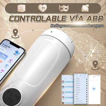 Skyline - Masturbador masculino con 10 vibraciones de succión, activación con un solo botón, masaje multipunto controlado por aplicación