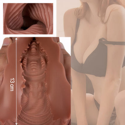 Vagina de bolsillo realista, material suave y duradero, vagina texturizada realista y ano estrecho, agujeros 2 en 1