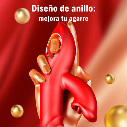 Vibrador de punto G 4 en 1, estimulación del clítoris mediante mordedura de labios, juguetes sexuales para mujeres y parejas