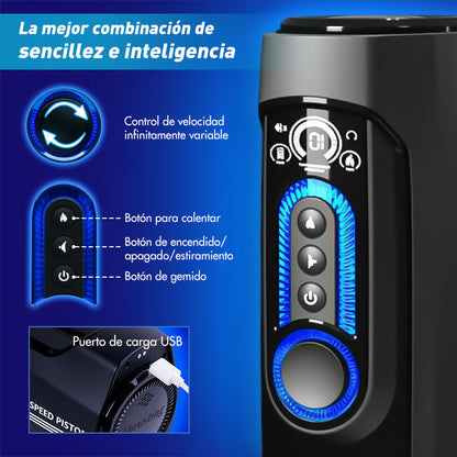 【+Free Lube!!】Leten-X9 IV Masturbador Masculino Combinado Retráctil, Térmico y Acústico Mejorado