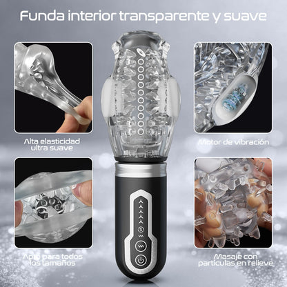 Amber - 7 Vibrador 5 empujones giratorios Mamadas Masturbador