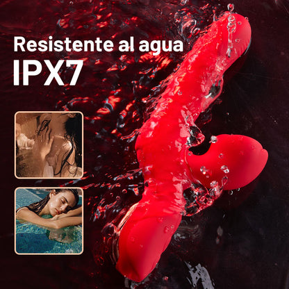 SeekHeart - 7 vibrador g -spot estimulante con clítoris rosado que empuja