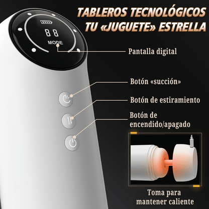 4 Empuje 4 Succión 10 Vibración Función Calentamiento Copa Masturbadora